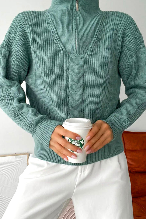 Half Zip Knitted Sweater