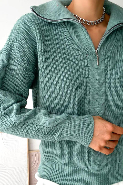 Half Zip Knitted Sweater