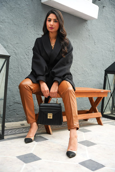 Faux Leather Straight Pant