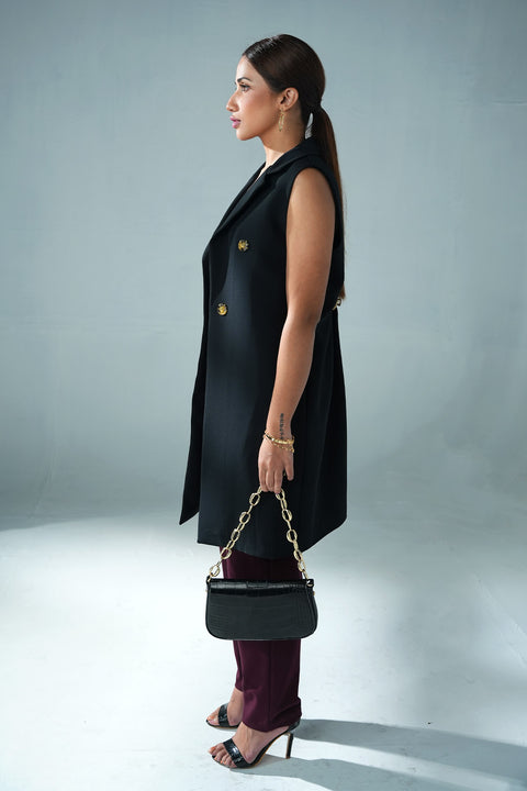Long Sleeveless Blazer