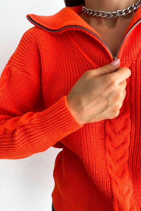 Half Zip Knitted Sweater