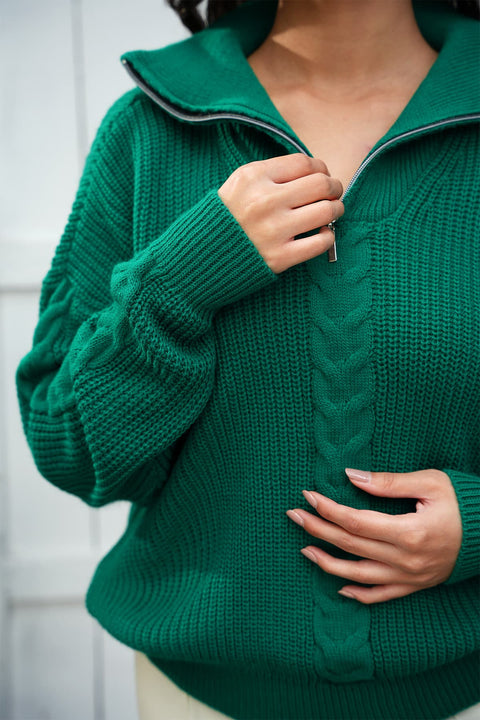 Half Zip Knitted Sweater